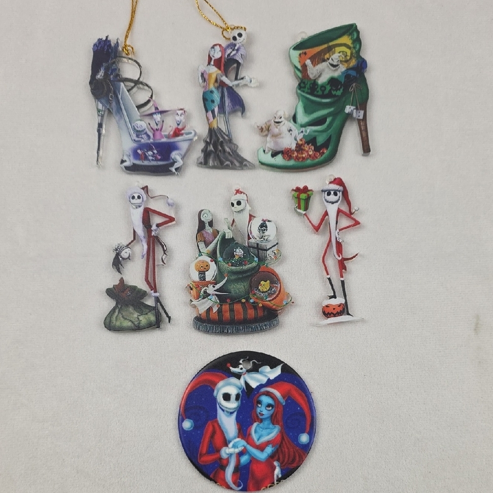 Nightmare Before Christmas Flat 2D Ornaments Set 7 Pieces